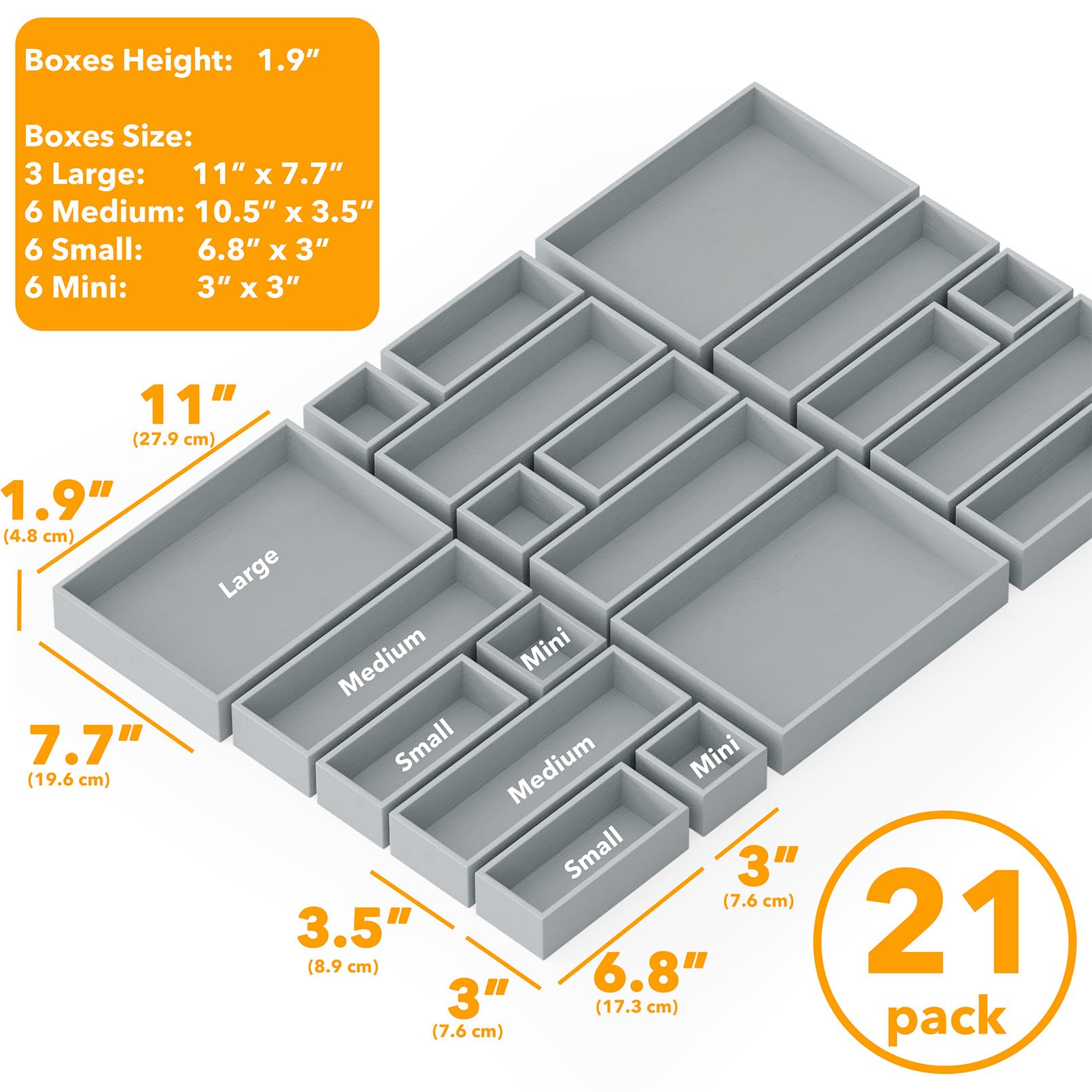 Amazon.com: SpaceAid 21-Piece Bamboo Drawer Organizer Storage